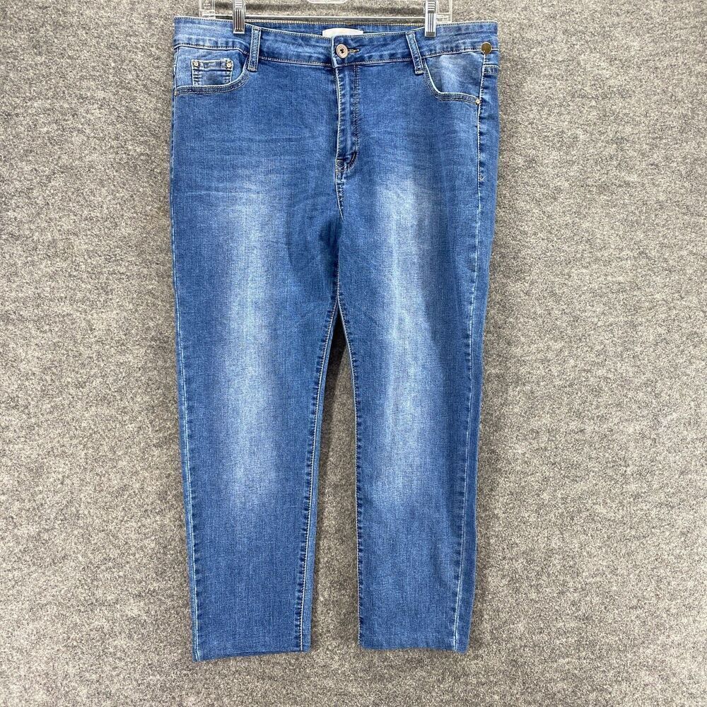 Koshka Mashka Jeans Women 48Plus Blue Denim Medium Wash Skinny Pockets High Rise